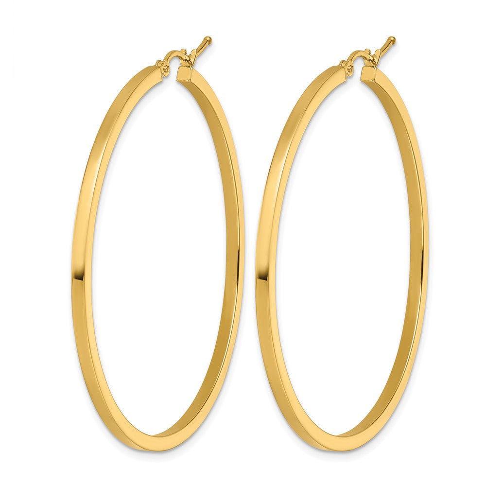 10K Gelbgold 2mm Quadratisch Röhre Creolen