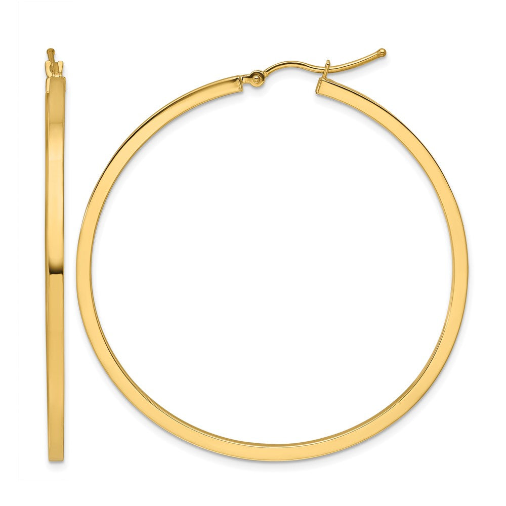 10K Gelbgold 2mm Quadratisch Röhre Creolen