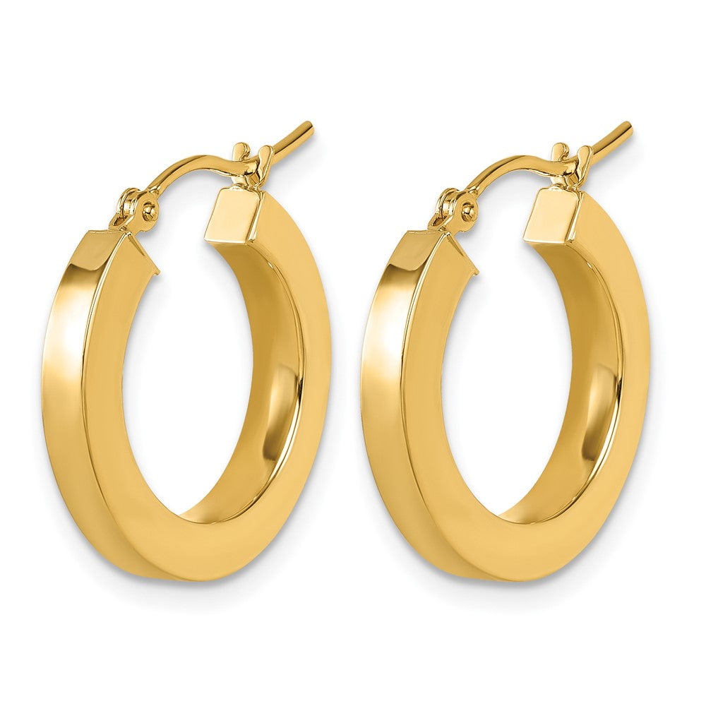 10K Gelbgold 3mm Poliert Quadratisch Creolen