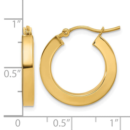 10K Gelbgold 3mm Poliert Quadratisch Creolen