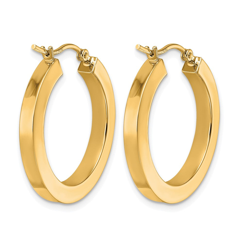10K Gelbgold 3mm Poliert Quadratisch Creolen