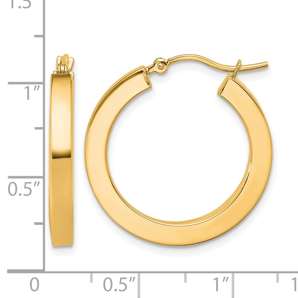 10K Gelbgold 3mm Poliert Quadratisch Creolen