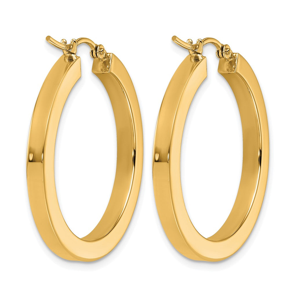 10K Gelbgold 3mm Poliert Quadratisch Creolen