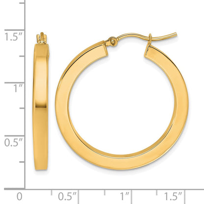 10K Gelbgold 3mm Poliert Quadratisch Creolen