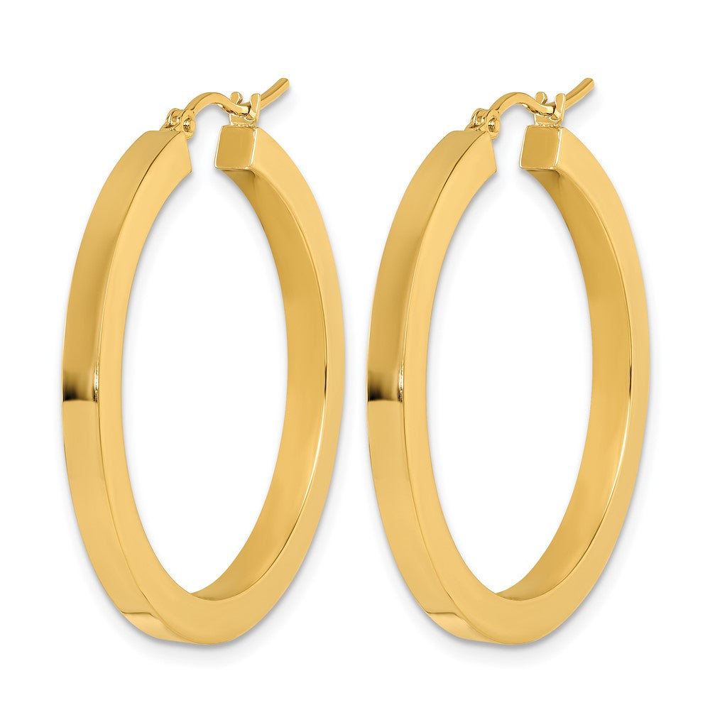 10K Gelbgold 3mm Poliert Quadratisch Creolen
