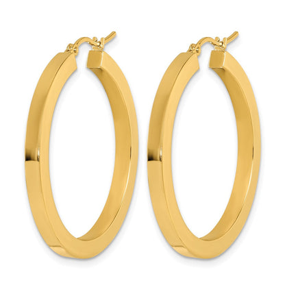 10K Gelbgold 3mm Poliert Quadratisch Creolen