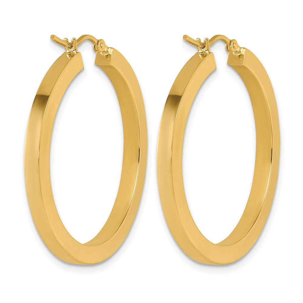 10K Gelbgold 3mm Poliert Quadratisch Creolen