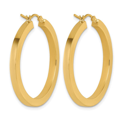 10K Gelbgold 3mm Poliert Quadratisch Creolen