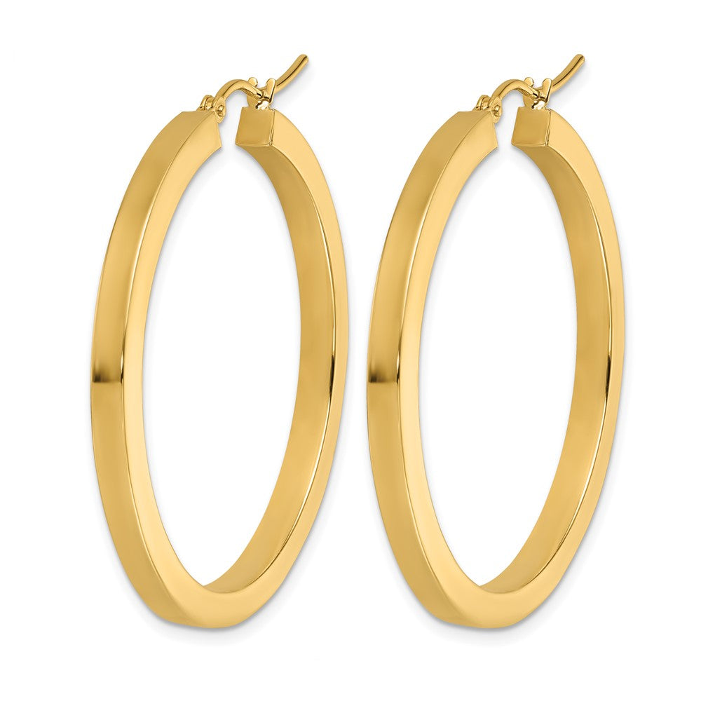 10K Gelbgold 3mm Poliert Quadratisch Creolen