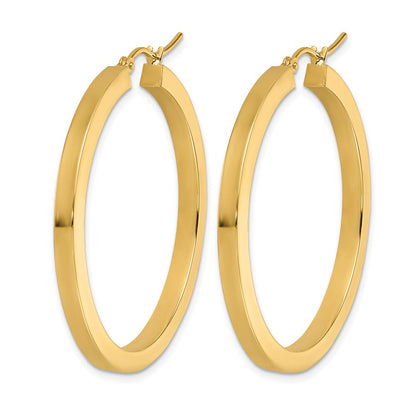 10K Gelbgold 3mm Poliert Quadratisch Creolen