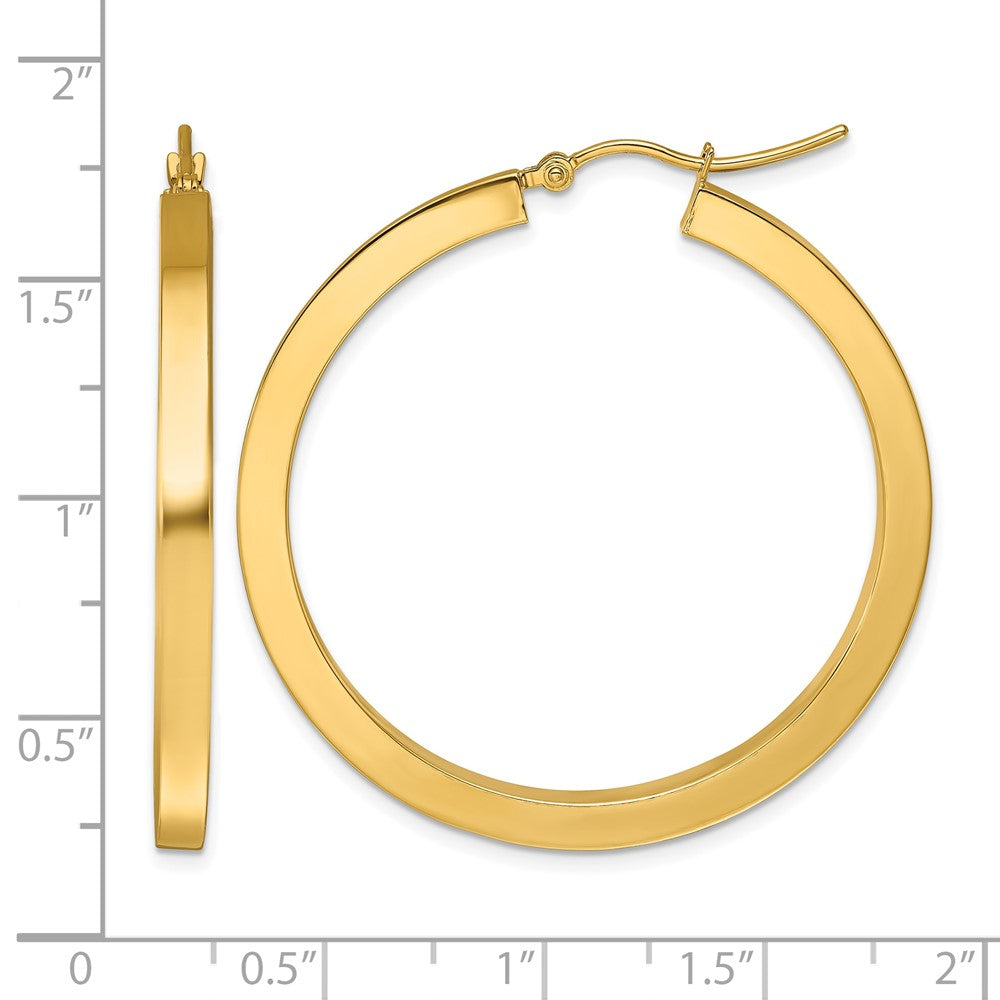 10K Gelbgold 3mm Poliert Quadratisch Creolen