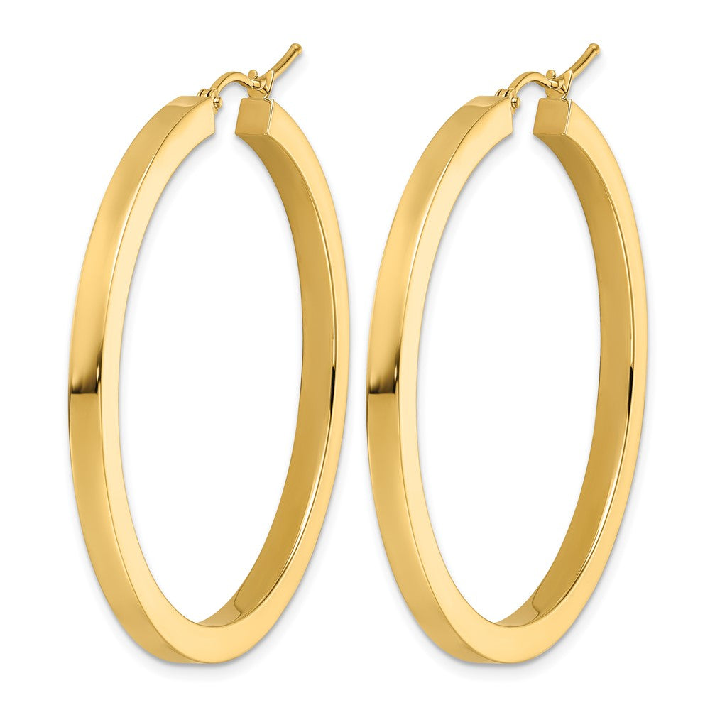 10K Gelbgold 3mm Poliert Quadratisch Creolen