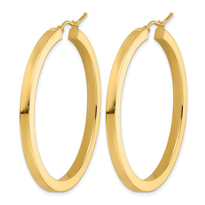 10K Gelbgold 3mm Poliert Quadratisch Creolen