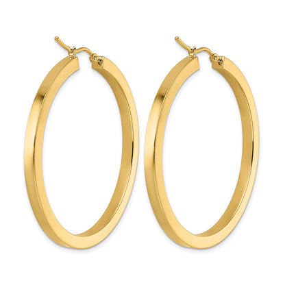 10K Gelbgold 3mm Poliert Quadratisch Creolen
