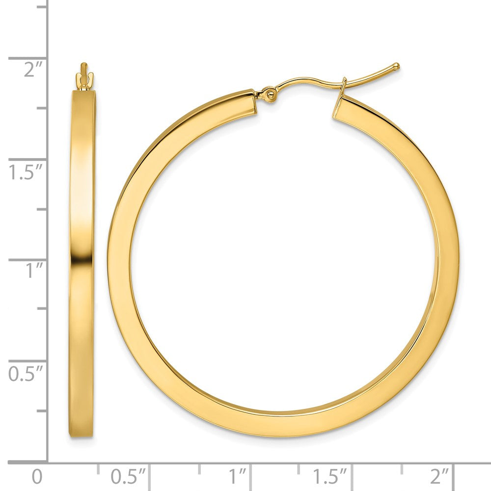 10K Gelbgold 3mm Poliert Quadratisch Creolen