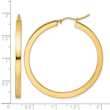 10K Gelbgold 3mm Poliert Quadratisch Creolen