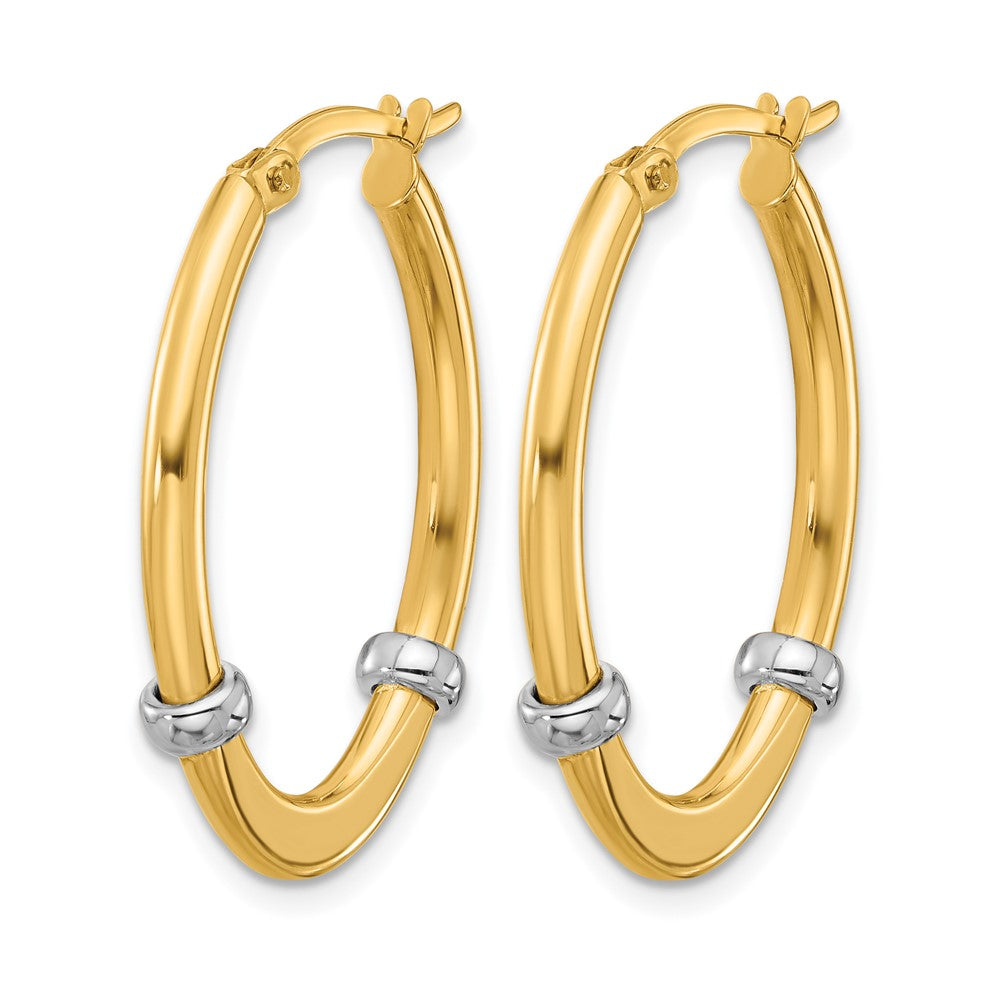 10K Bicolor Poliert Oval Creolen