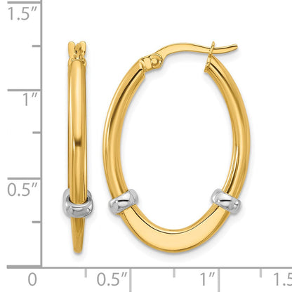 10K Bicolor Poliert Oval Creolen
