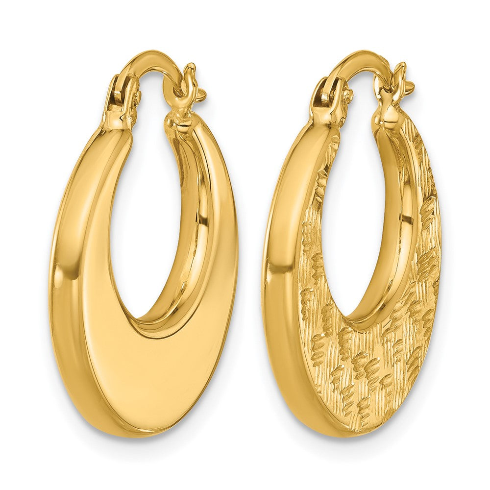 10K Gelbgold Poliert und Diamantiert Fantasie Creolen
