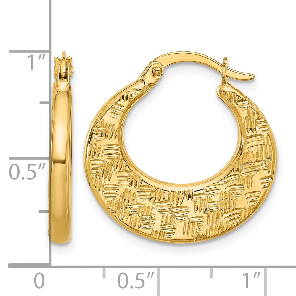 10K Gelbgold Poliert und Diamantiert Fantasie Creolen