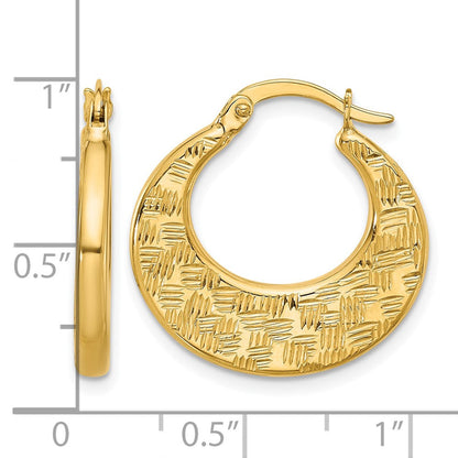 10K Gelbgold Poliert und Diamantiert Fantasie Creolen