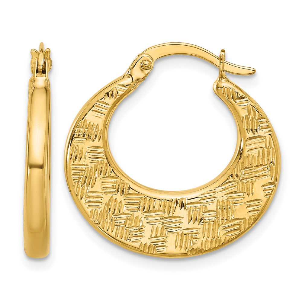 10K Gelbgold Poliert und Diamantiert Fantasie Creolen