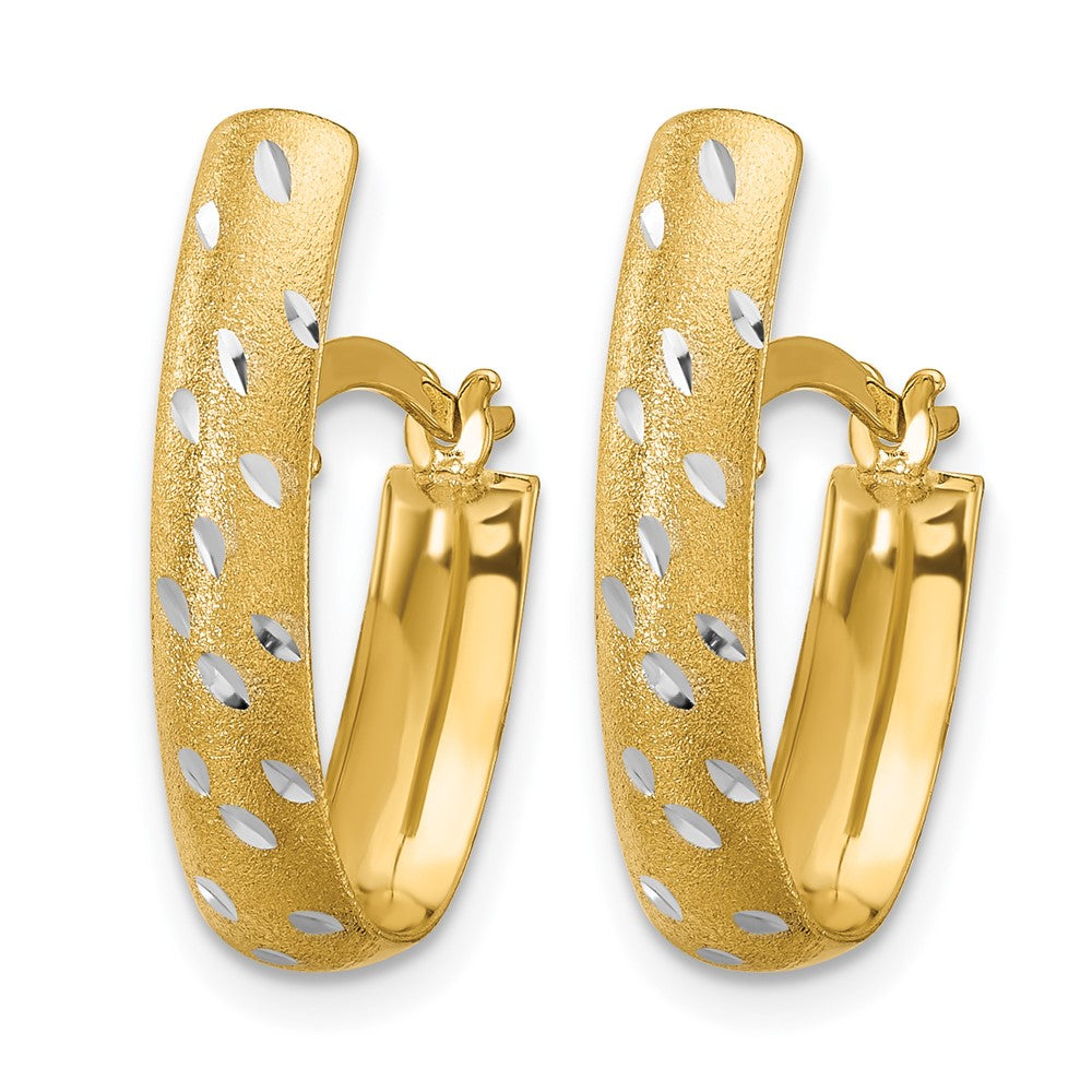 10K Gelb Rhodium Poliert/satin/diamantiert Fantasie Creolen