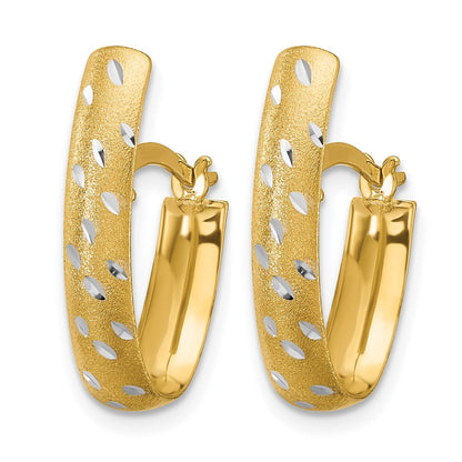 10K Gelb Rhodium Poliert/satin/diamantiert Fantasie Creolen