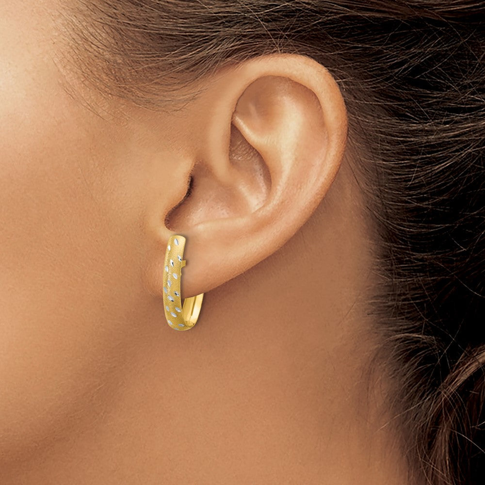 10K Gelb Rhodium Poliert/satin/diamantiert Fantasie Creolen