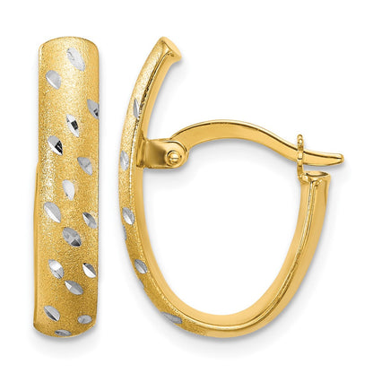 10K Gelb Rhodium Poliert/satin/diamantiert Fantasie Creolen