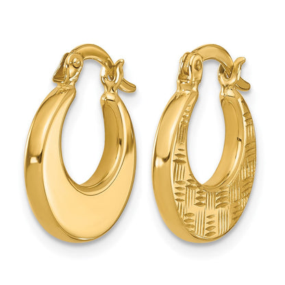 10K Gelbgold Poliert und Diamantiert Fantasie Creolen