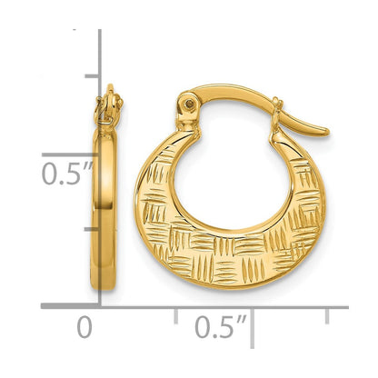 10K Gelbgold Poliert und Diamantiert Fantasie Creolen