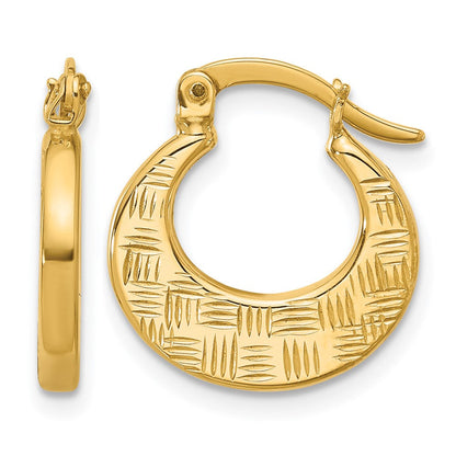 10K Gelbgold Poliert und Diamantiert Fantasie Creolen