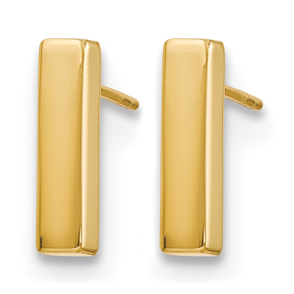 10K Gelbgold Poliert Stecker Stab Ohrringe