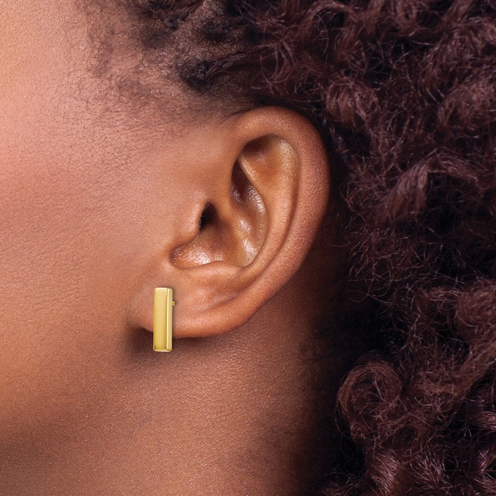 10K Gelbgold Poliert Stecker Stab Ohrringe