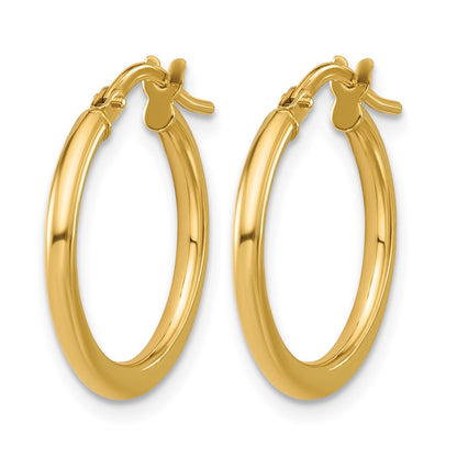 10K Gelbgold Poliert Rund Creolen