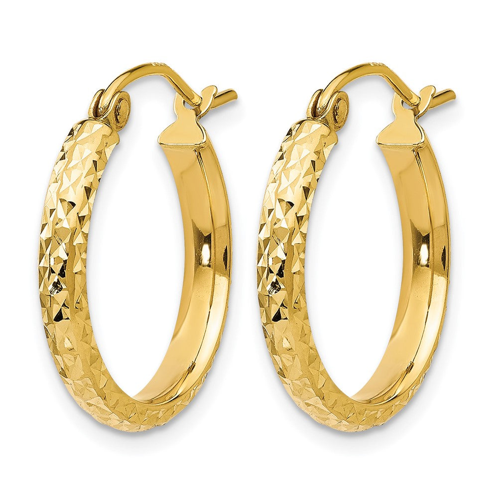 10K Gelbgold Diamantiert 2.8x18mm Hohl Creolen