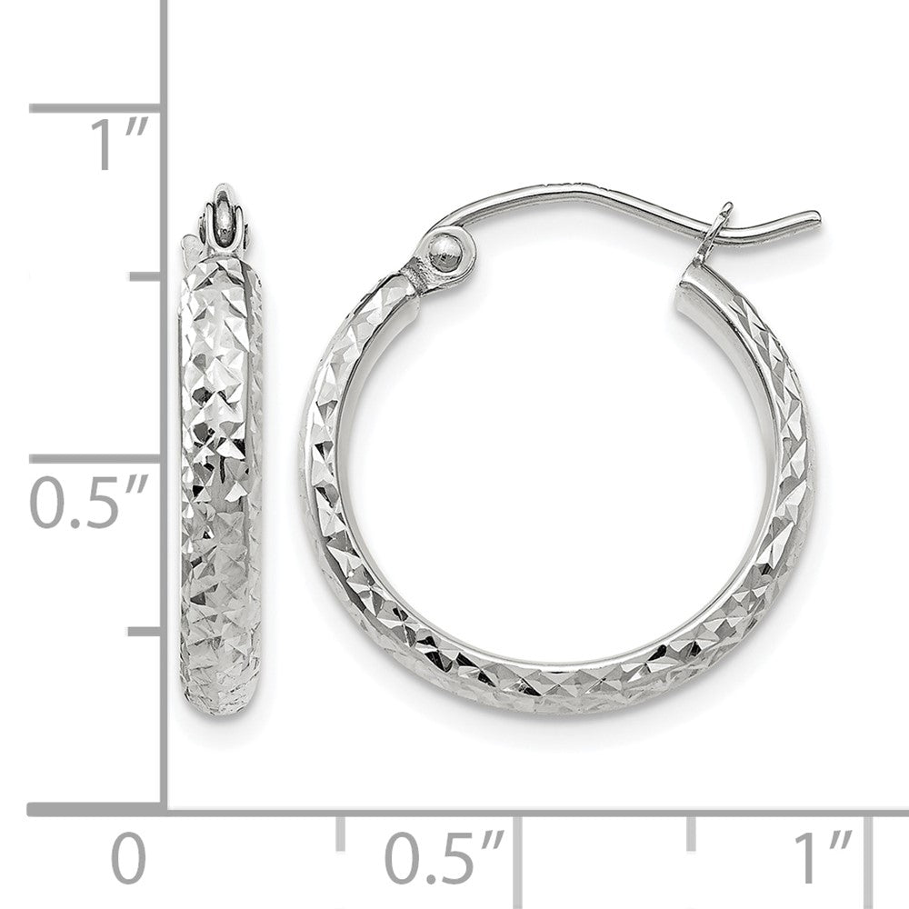10K Weißgold Diamantiert 2.8x18mm Hohl Creolen
