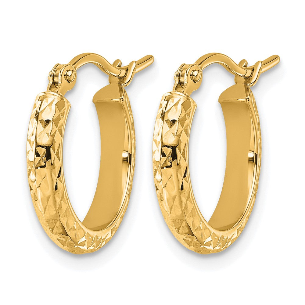 10K Gelbgold Diamantiert 2.8x15mm Hohl Creolen