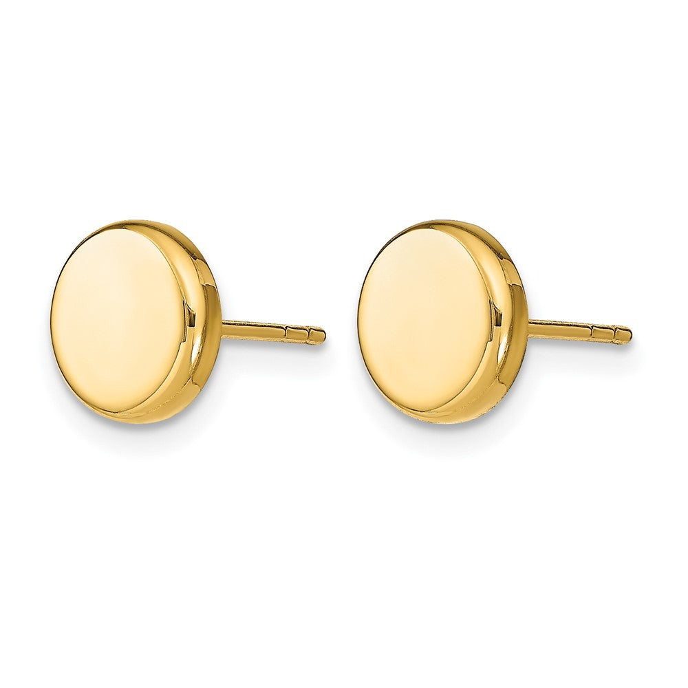 10K Gelbgold Poliert Knopf Ohrstecker