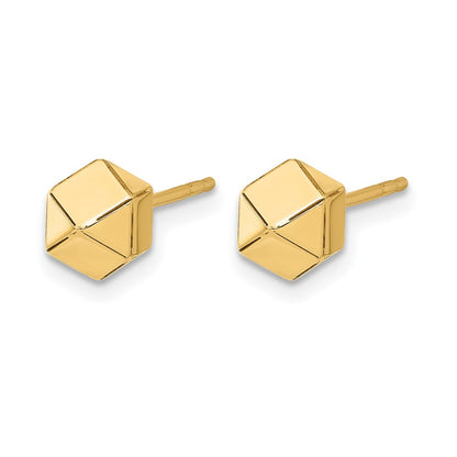 10K Gelbgold Poliert Geometric Kugel Ohrstecker