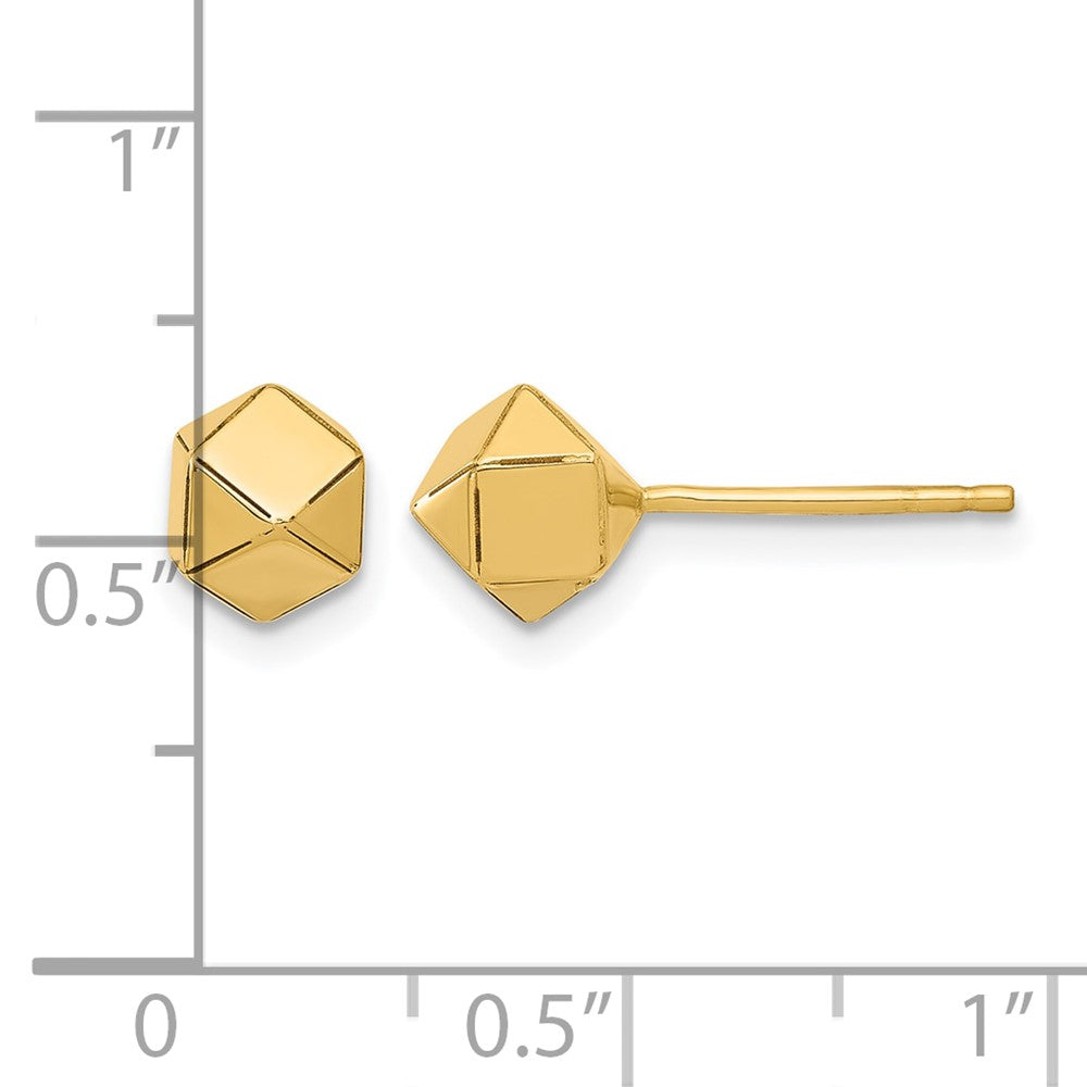 10K Gelbgold Poliert Geometric Kugel Ohrstecker
