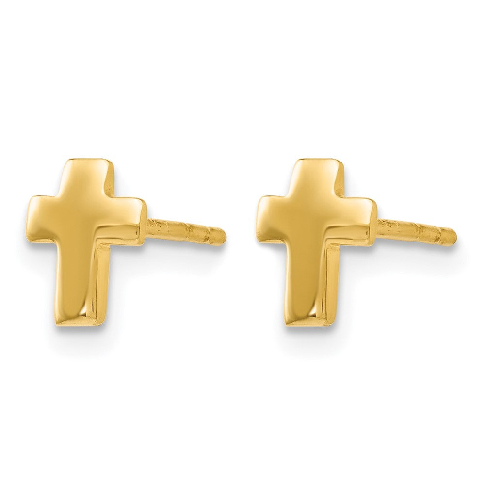 10K Gelbgold Poliert Kreuz Ohrstecker