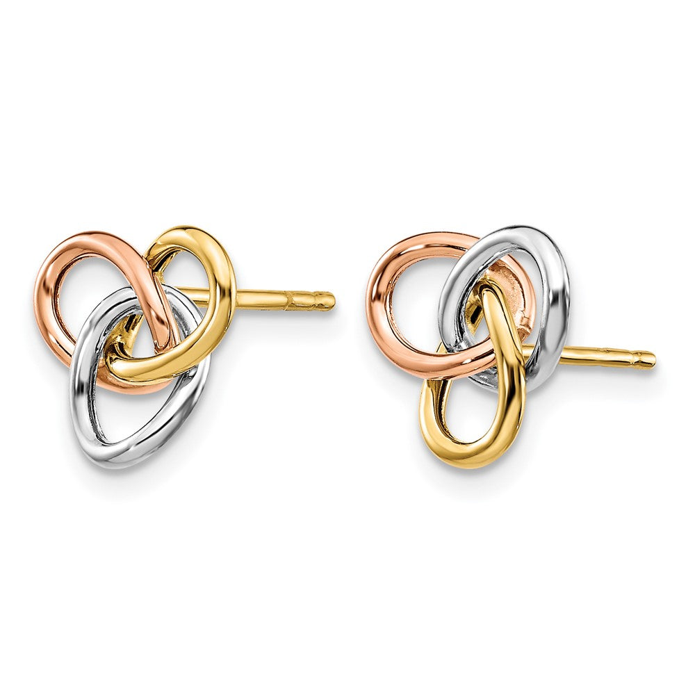 10K Tricolor Poliert Rings Ohrstecker