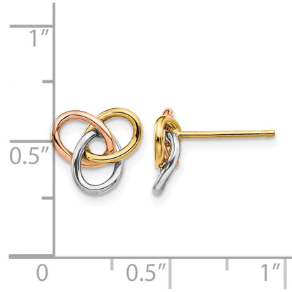 10K Tricolor Poliert Rings Ohrstecker