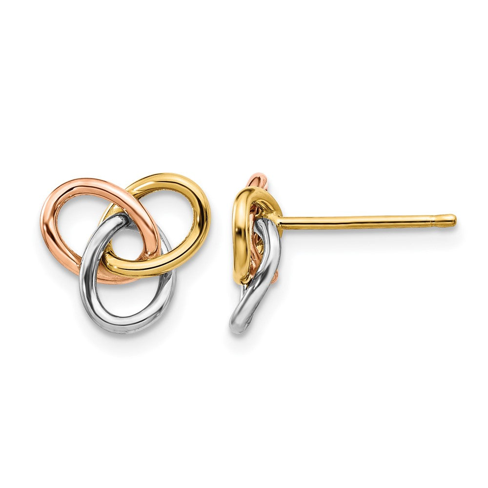 10K Tricolor Poliert Rings Ohrstecker