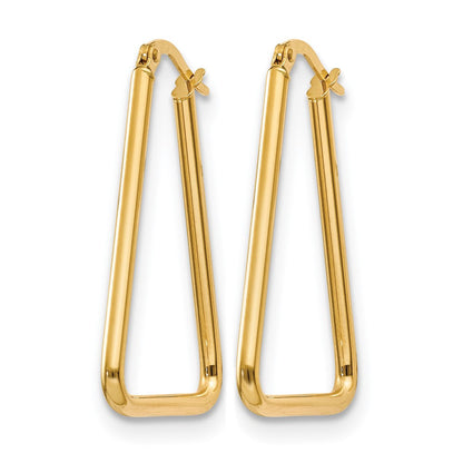 10K Gelbgold Poliert Geometric Form Creolen