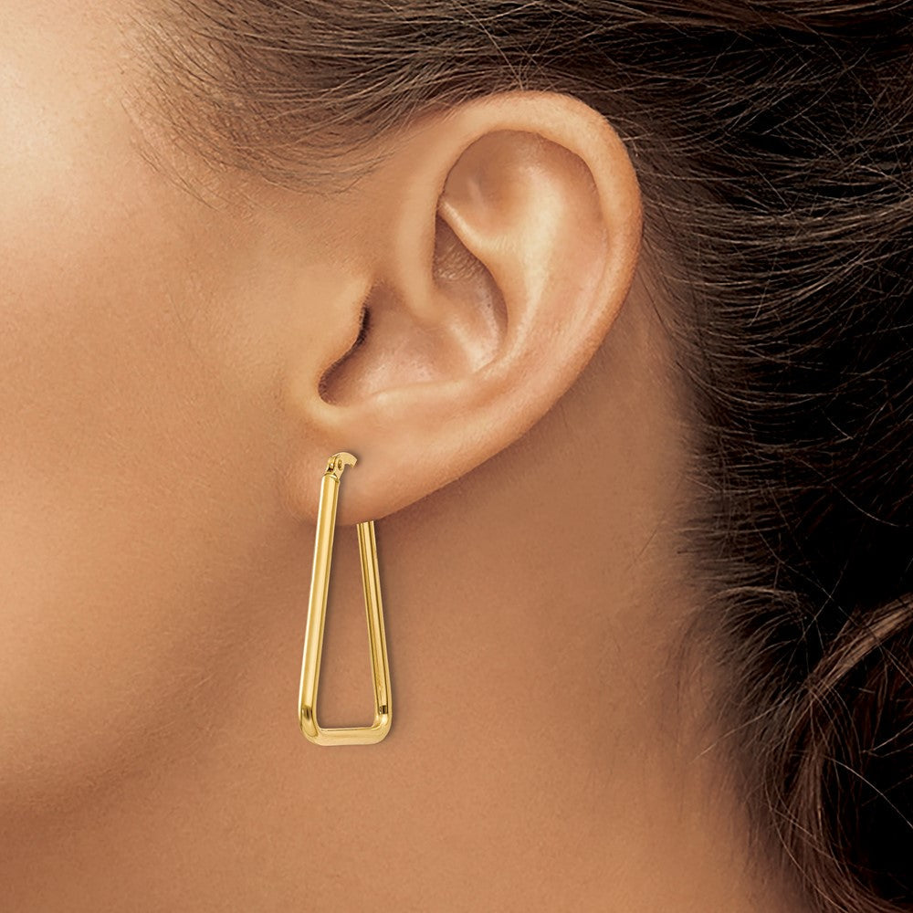 10K Gelbgold Poliert Geometric Form Creolen