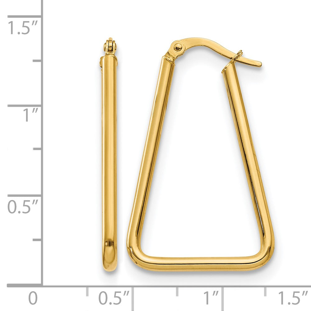 10K Gelbgold Poliert Geometric Form Creolen