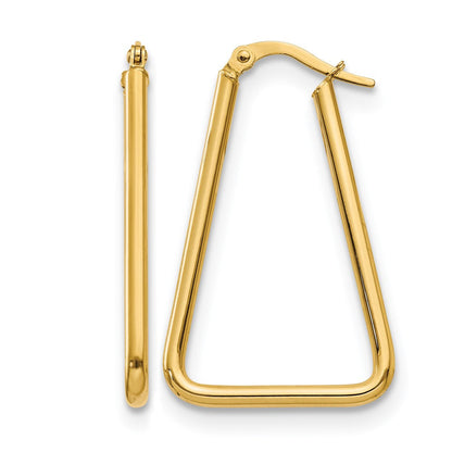 10K Gelbgold Poliert Geometric Form Creolen
